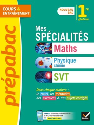 cover image of Prépabac Mes spécialités Maths, Physique-chimie, SVT 1re générale